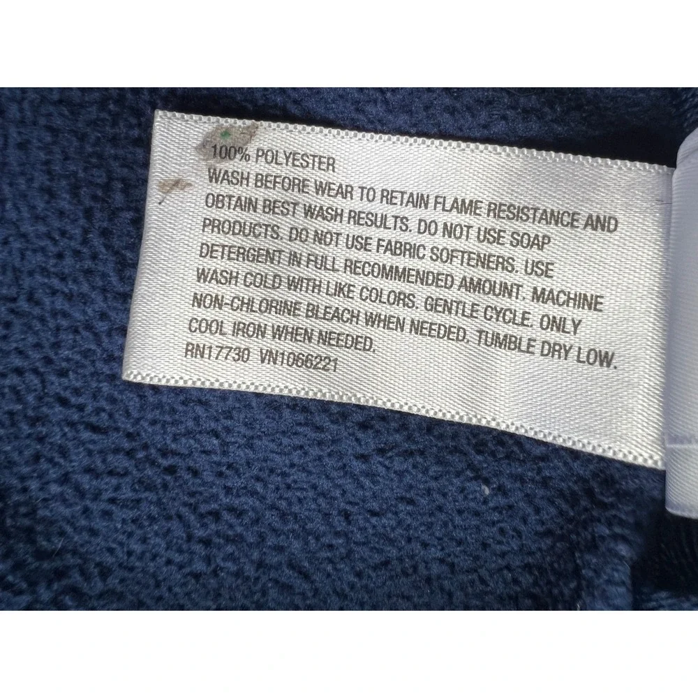 Cherokee Robe Kids Medium 8-10 Navy Blue Green Fleece Sleepwear Shawl Collar Tie